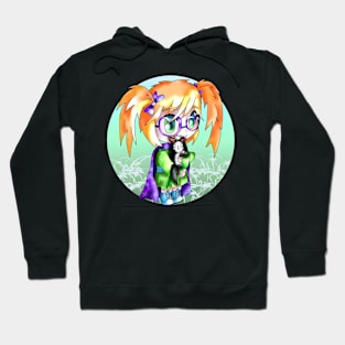 cute witch holding her black cat familiar Hoodie